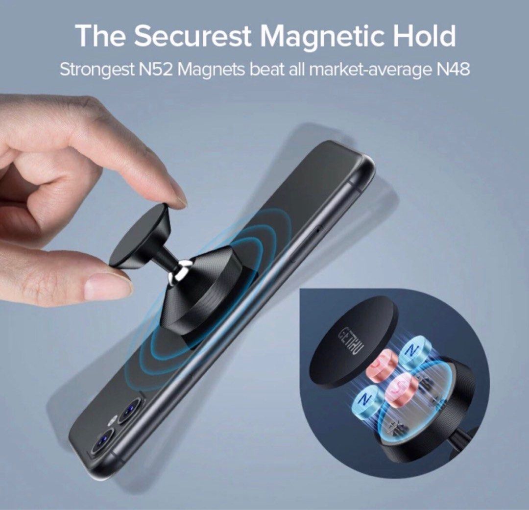 GETIHU Magnetic Car Phone Holder Magnet Mount Mobile Cell Phone
