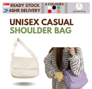 GRAQITUDE.SG UNISEX SHOULDER BAG WATERPROOF CASUAL PORTABLE LIGHT