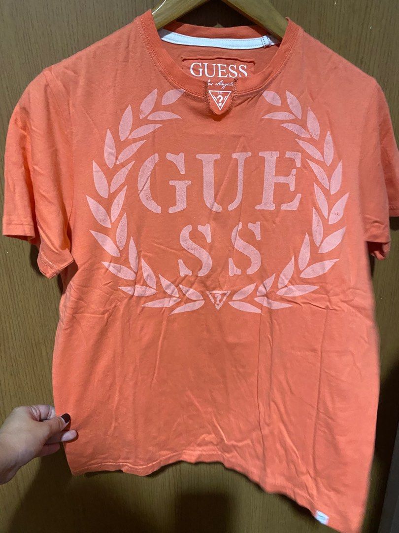 Guess orange shirt top