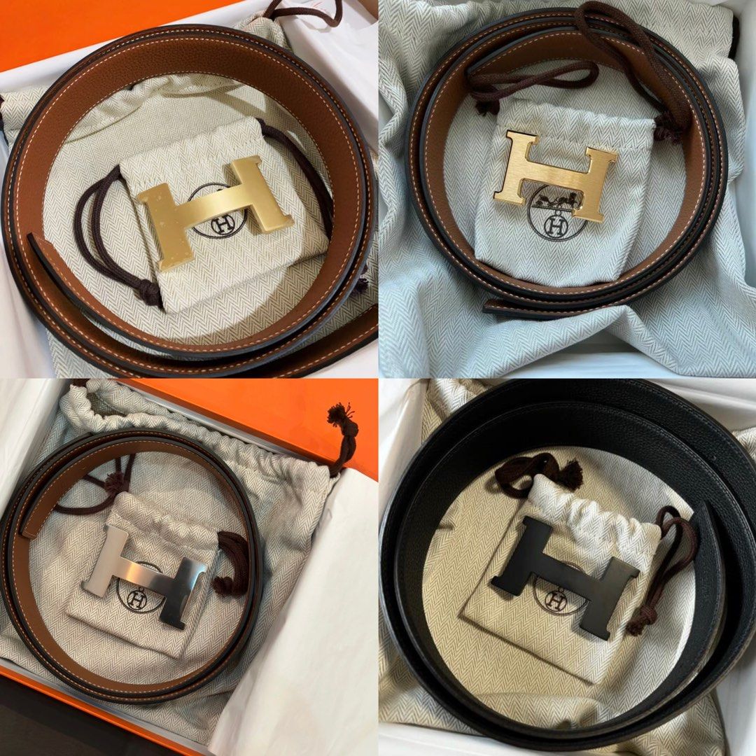Hermes belt/Leather strap，愛馬仕皮帶/腰帶，32mm/38mm，愛馬仕女士皮帶，愛馬仕男士皮帶，黑棕色，黑灰色等, 男裝,  手錶及配件, 腰帶- Carousell