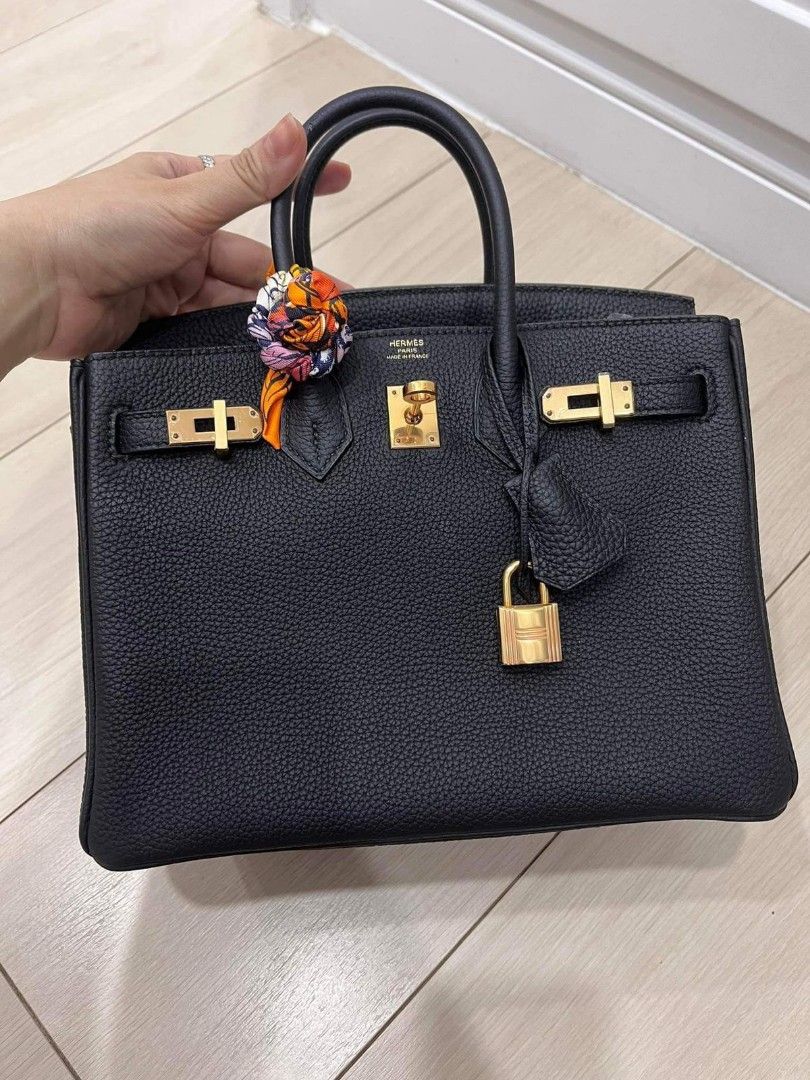 Birkin 25 Gold Togo Phw M stamp, Luxury, Bags & Wallets on Carousell