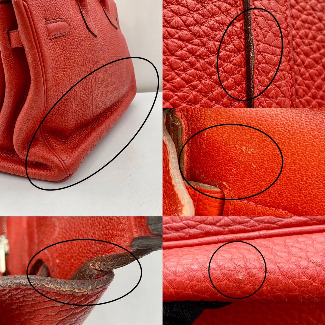 hermes bolide 34 (stamp p) sanguine clemence leather, with lock, keys,  strap & dust cover