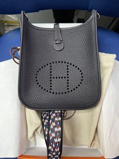 Hermes Mini Evelyne Black / CC89 Togo TPM Shoulder Bags GHW