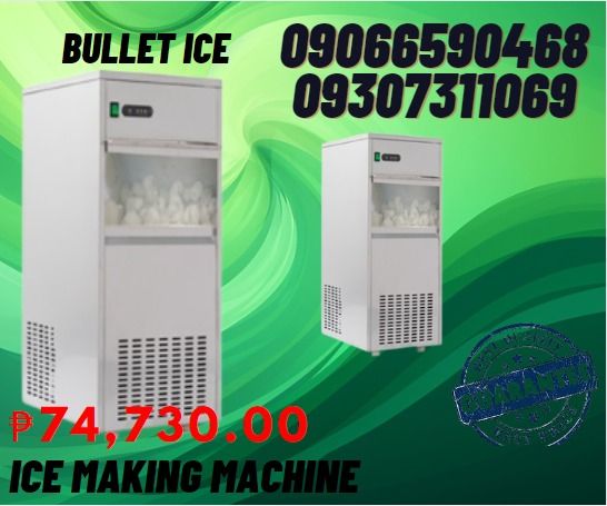 Ice making machine Ice bullet maker (Category: Refrigerators and Freezers) located in Aroroy. Submitted by 09307311069 (Listing ID 1264147204, Image 1). Description: Product Type : IM-20 Ice production (20°C ambient temperature, 10°C water temperature : 20kg / 24H Ice Storage :5kg Ice Cube :Bullet Cooling Method: left and right Ventilation Voltage Frequency : AC220V / 50Hz Input Power :220W Refrigerant /quantity :R134a/110g Product dimensions mm 