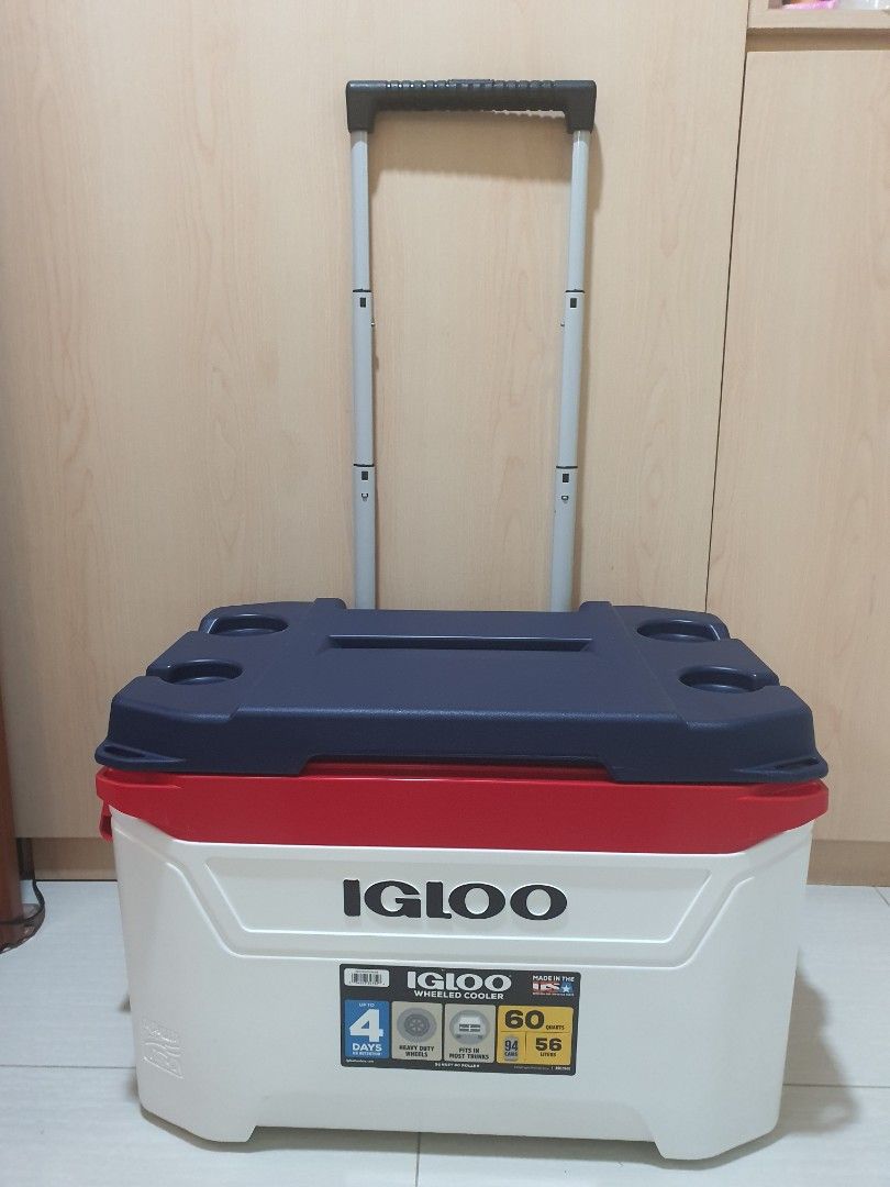 IGLOO Marine Sunset 60 Roller Cool Box with Wheels, 56 Litres