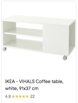 IKEA - VIHALS Coffee Table white 91x 37 cm, Furniture & Home Living ...