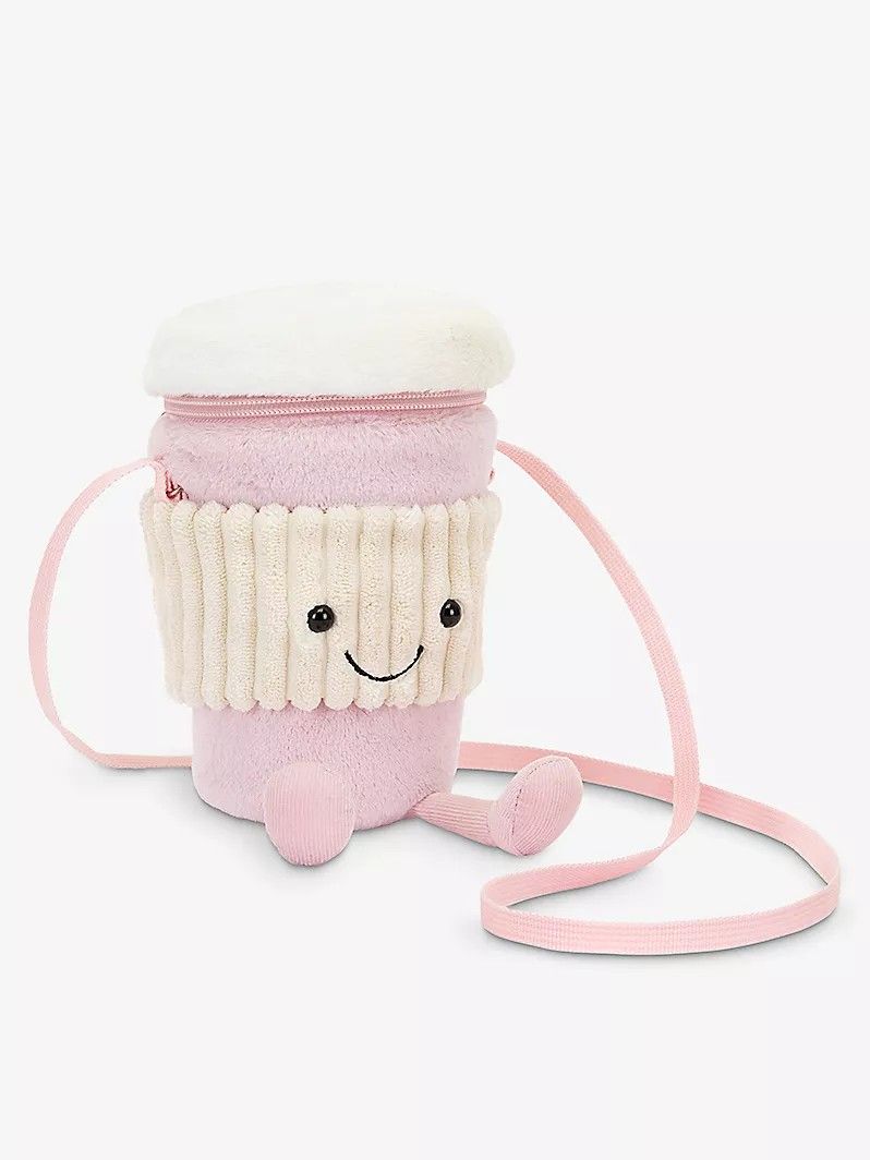 JELLYCAT Amuseable coffeetogo woven bag 22cm, Women's Fashion, Bags