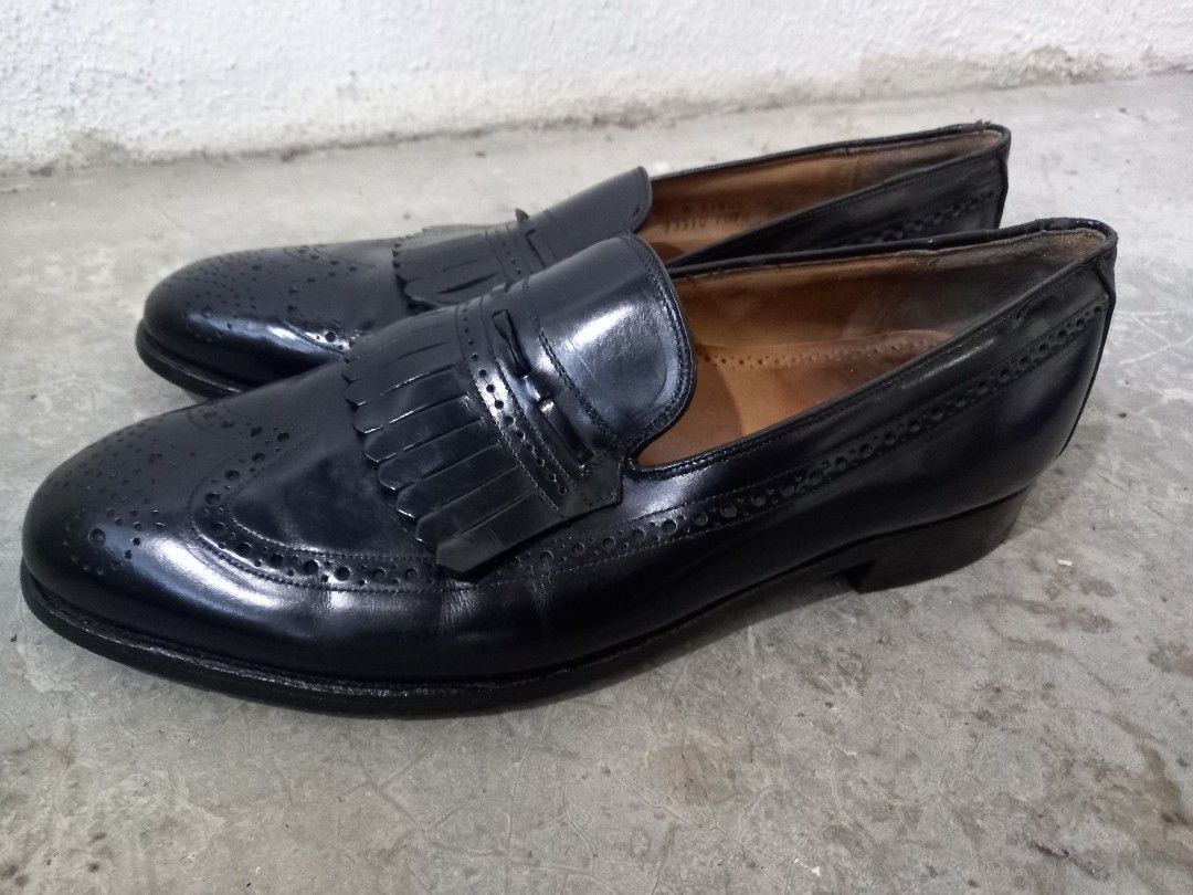 Johnston Murphy USA Wingtip Leather Slip On Shoes 9.5UK Men s