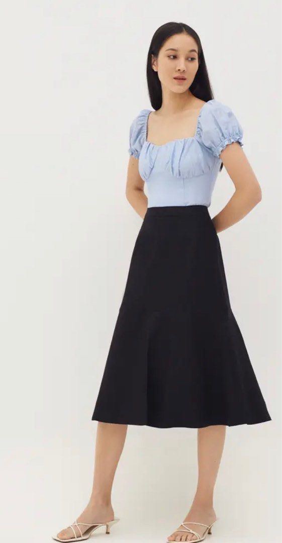 Josilyn Linen Flare Skirt black Women s Fashion Bottoms