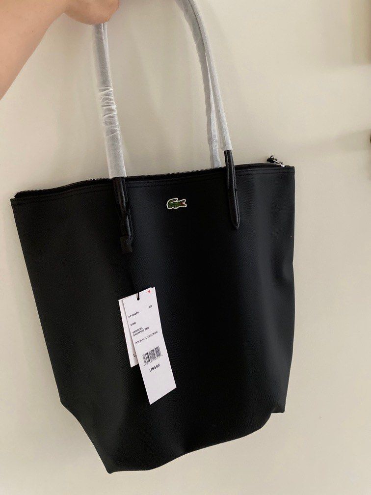 LACOSTE black classic tote bag