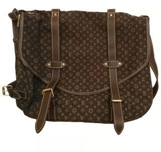 Louis Vuitton Fusain Monogram Mini Lin Saumur Shoulder Bag