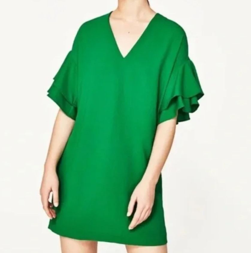 Frill sleeve dress zara hotsell