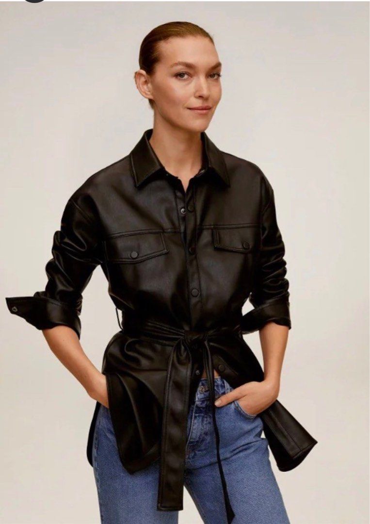 slim fit dress slacks Fifteen Twenty Women's Jennifer Faux Leather Dress in Black main image 1