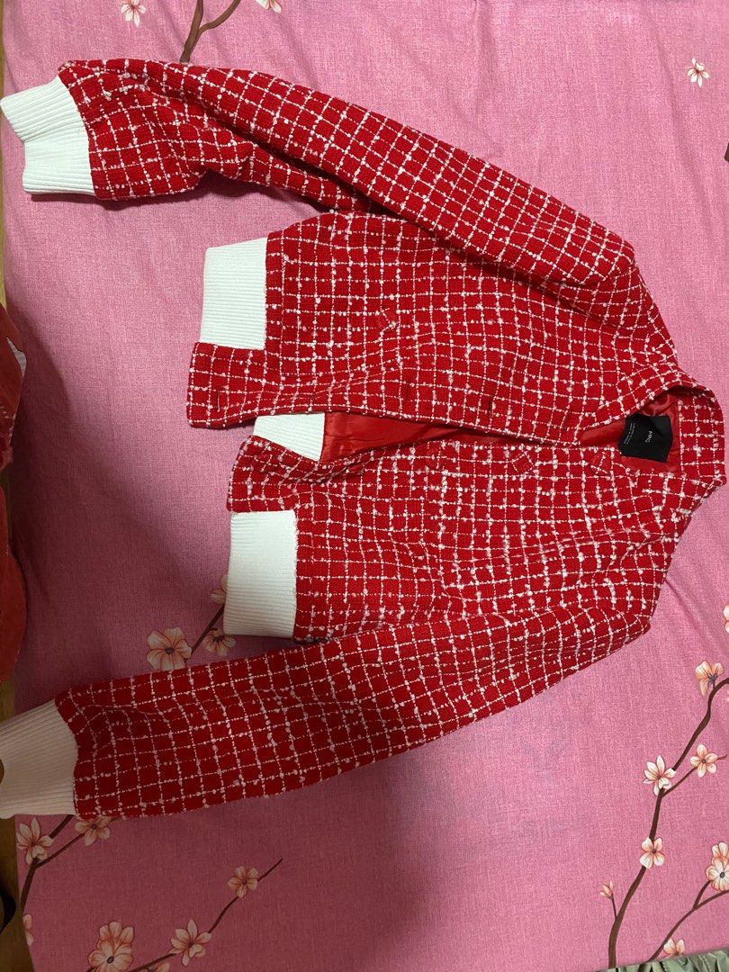 Red and white checkered jacket outlet
