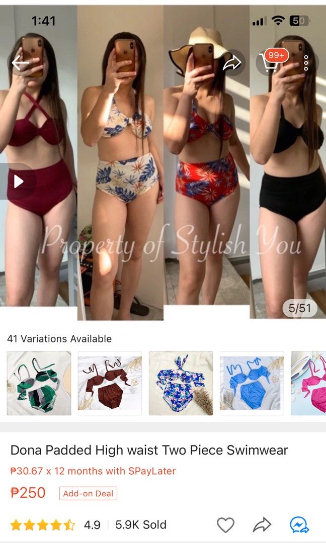 Maroon Red Highwaist Bikini Swimsuit Swimwear High waist waisted Swim suit Women s Fashion Swimwear Bikinis Swimsuits on Carousell