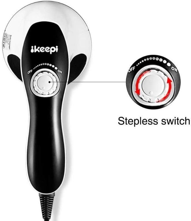 Handheld Percussion Massager with Heating 6 Interchangeable Massage Nodes  Stepless Speed