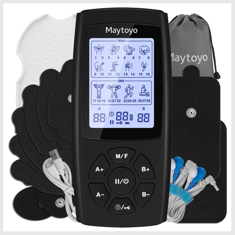 Maytoyo TENS EMS Unit 28 Mode 40 Intensity Muscle Stimulator, Dual ...