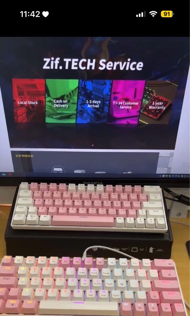 Mechanical Keyboard + Coiled aviator cable, Computers & Tech, Parts ...
