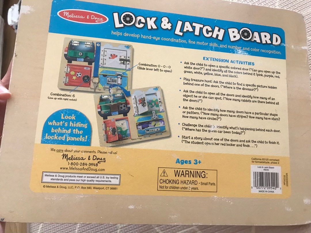 Melissa & Doug Lock & Latch board, Hobbies & Toys, Toys & Games on