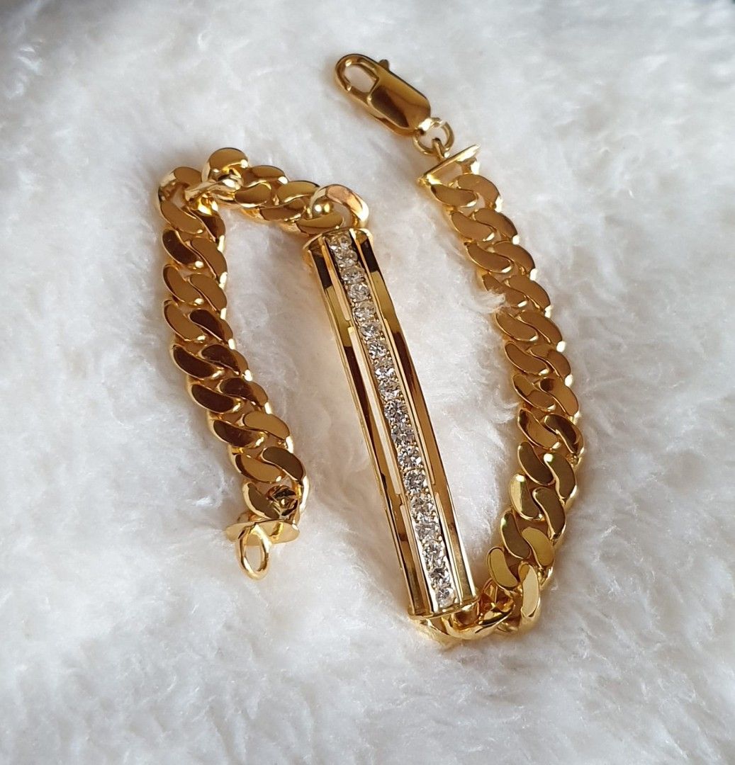 Mens gold and sales diamond bracelet designs