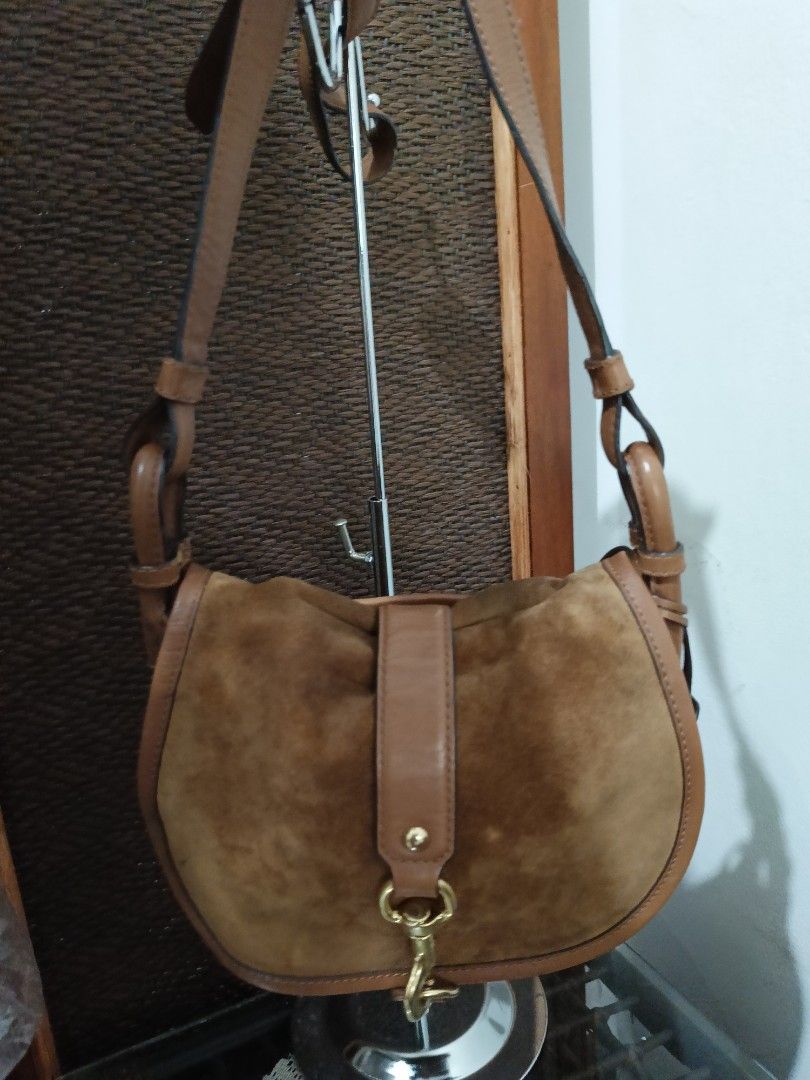 Michael kors leather and suede saddle bag top
