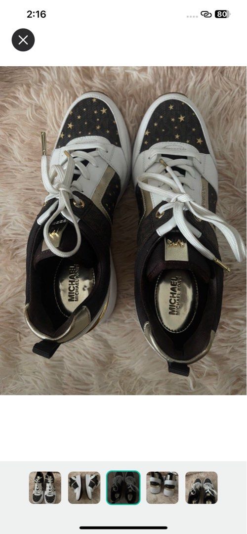 Michael Kors Limited Edition Georgie Metallic Star Logo Men s Fashion Footwear Sneakers on Carousell