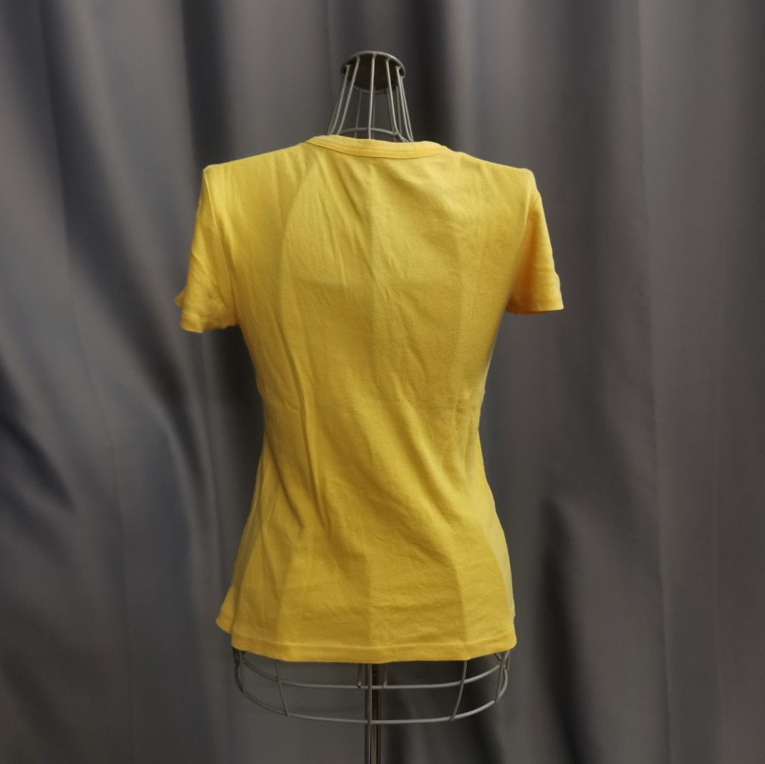 Michael Kors Womens Yellow Short Sleeve Round Neck T Shirt