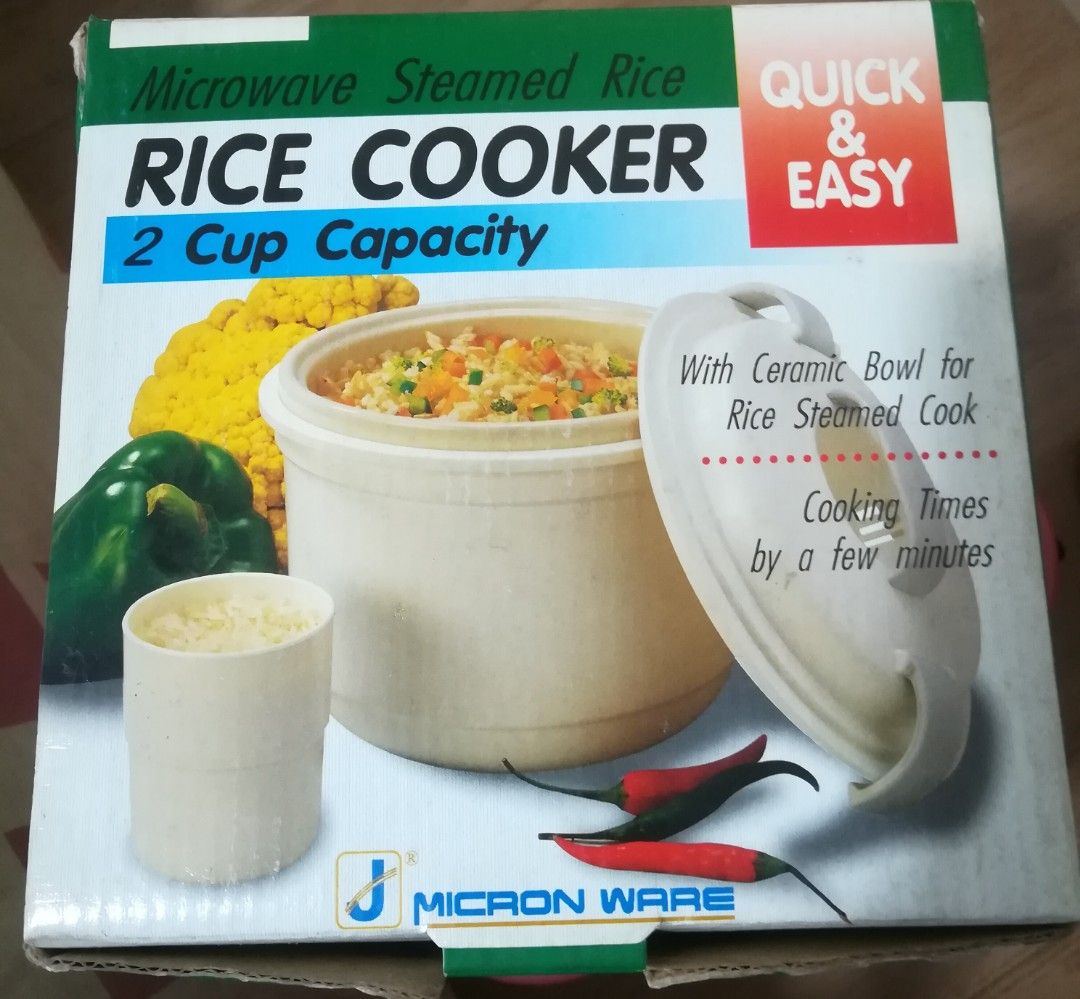 Microwave Steamed Rice Cooker (Category: Cookware & Accessories) located in Manila. Submitted by groovy.groovy (Listing ID 1264143363, Image 1). Description: A Rice cooker ware that can be place in a microwave oven. Cookware easy to use, clean, detachable. Design material , plastic (microwavable), and ceramic Lid with lock 2 cup rice capacity. For leftover rice, the ceramic pot comes with a lid and can be easily stored inside the refrigerator. Co