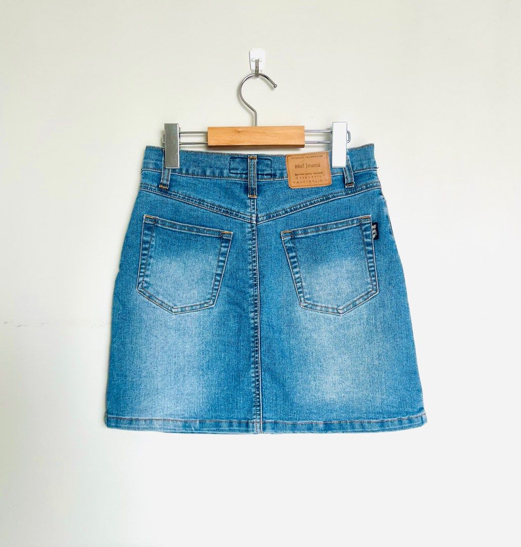 A line denim store skirt knee length australia