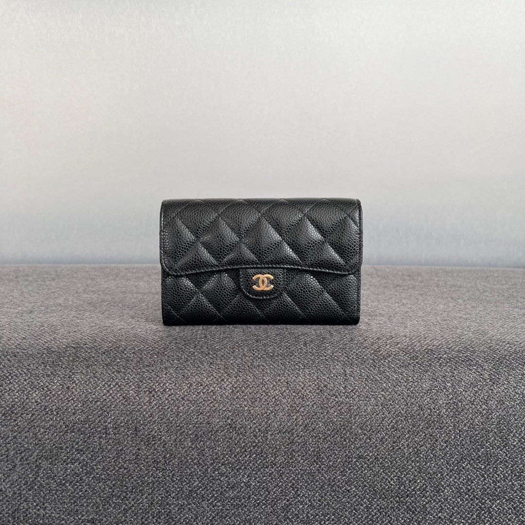 chanel black wallet