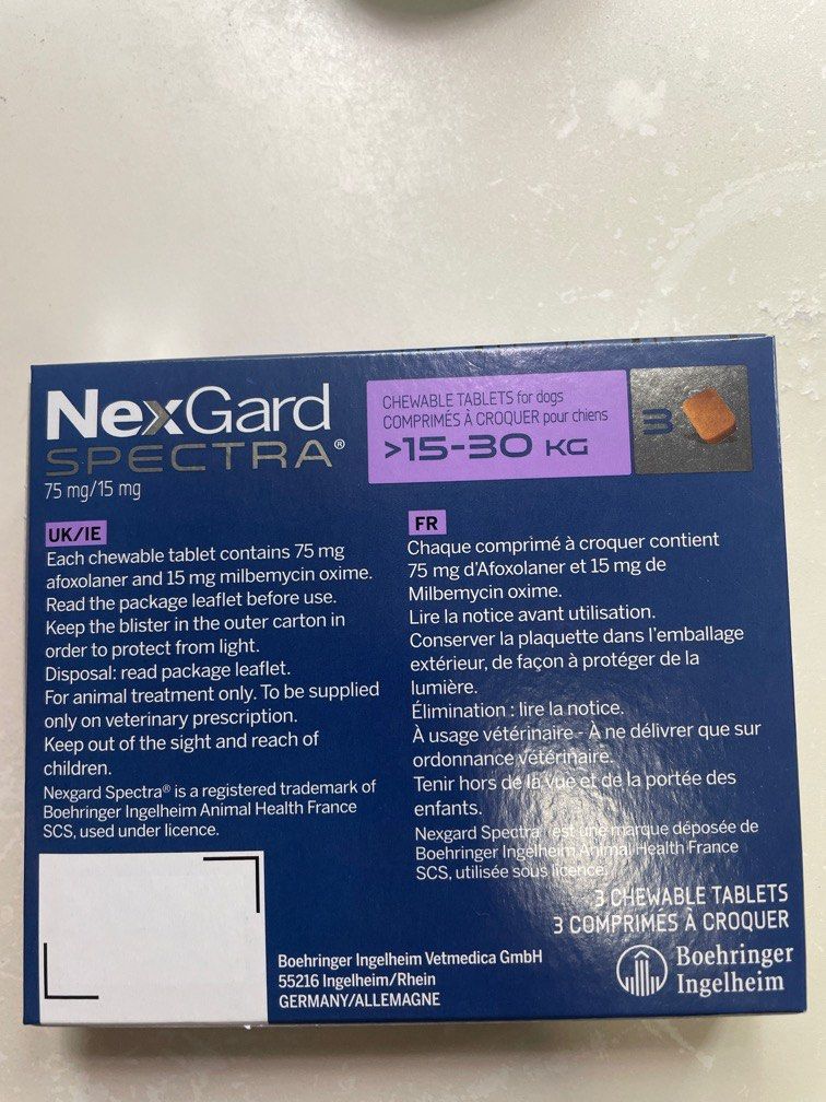 Nexgard Spectra 15 30kg Pet Supplies Health Grooming on