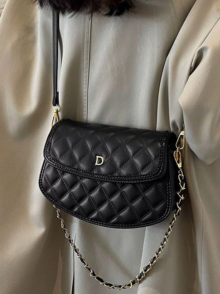 Niche Designer Same Love Heart Trend Crossbody Women's Bag Splicing Armpit  Leather Bags
