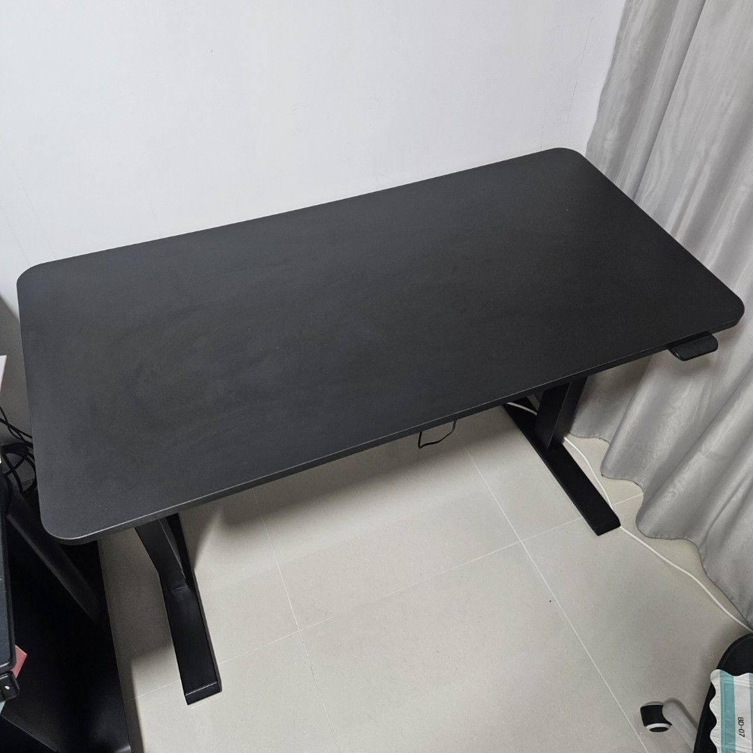 BEKANT desk sit/stand, black stained ash veneer/black, 120x80 cm