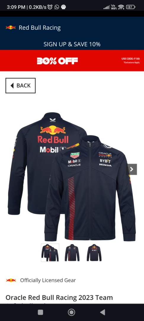 Veste Softshell Oracle Red Bull Racing 2023 Team