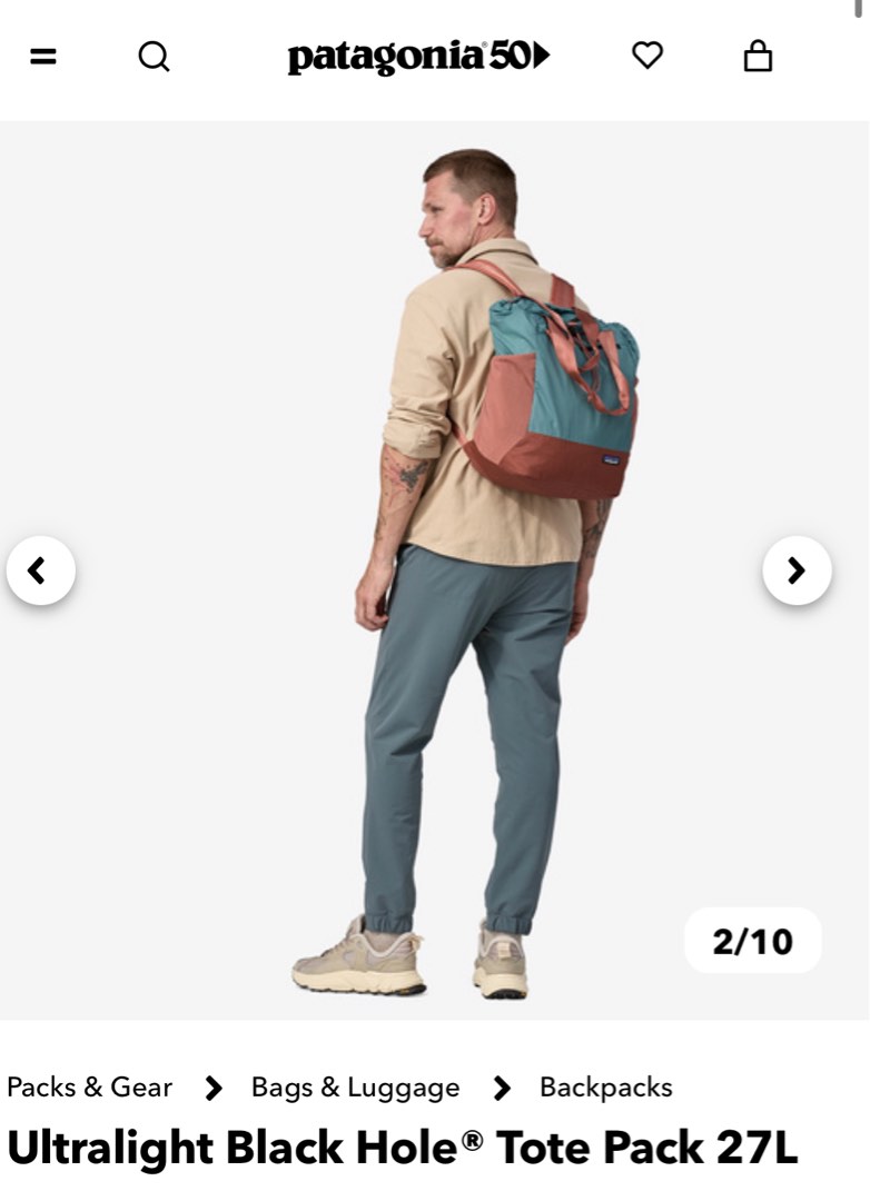 Patagonia Black Hole Tote/Backpack, Men's Fashion, Bags, Backpacks on
