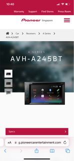 pioneer avh245bt car entertainment