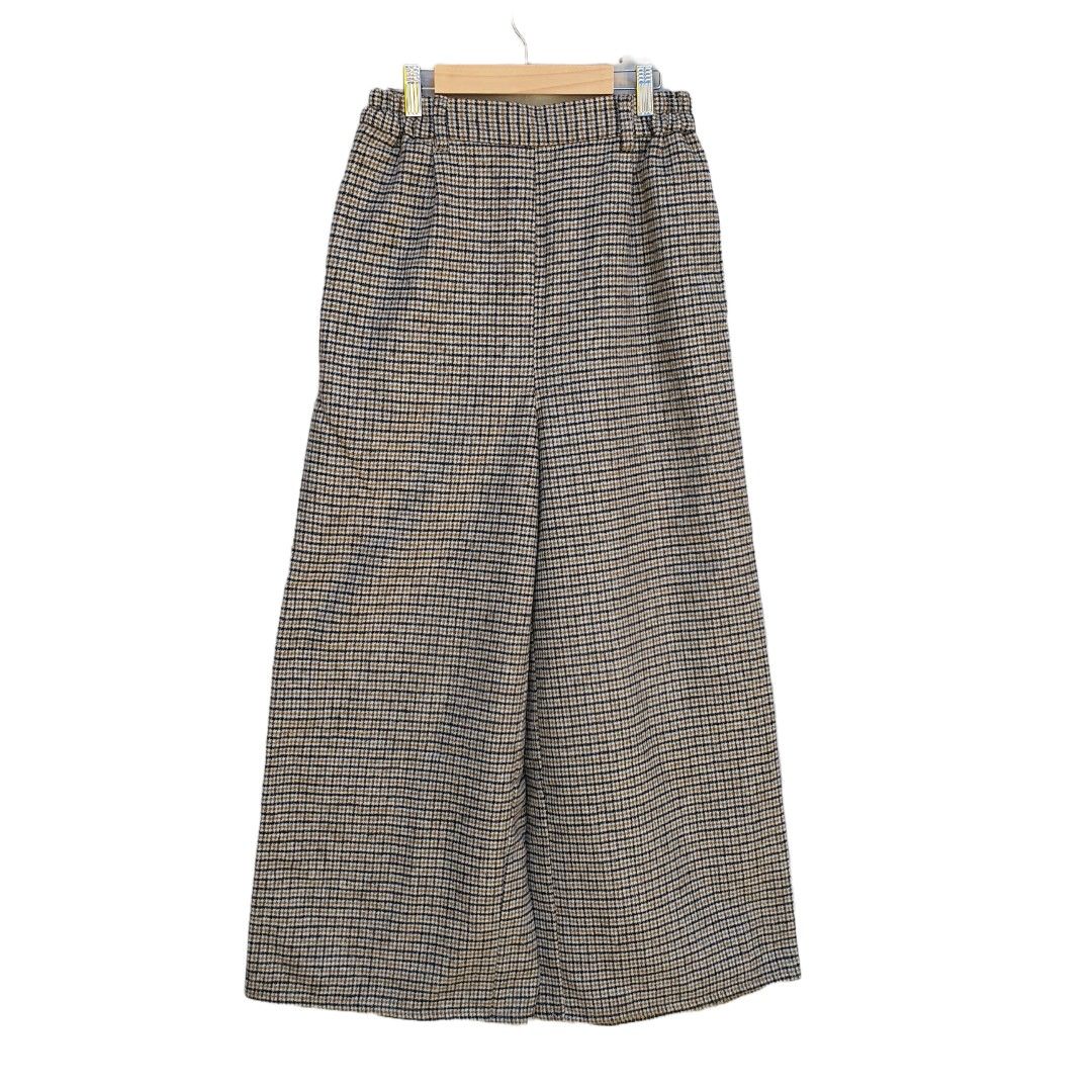 plaid wool wide leg pull-up trousers (Category: Other Bottoms) located in Batangas. Submitted by ghostquire (Listing ID 1257234440, Image 1). Description: thrifted from an ig store 🪴 features a unique tartan pattern in green, side pockets, belt loops, and back garter. heavyweight material. completely lined. wide leg. has NO front closure! for your reference: waist 26-29" length 38" helping tags: pinterest aesthetic vintage y2k cottagecore coquet