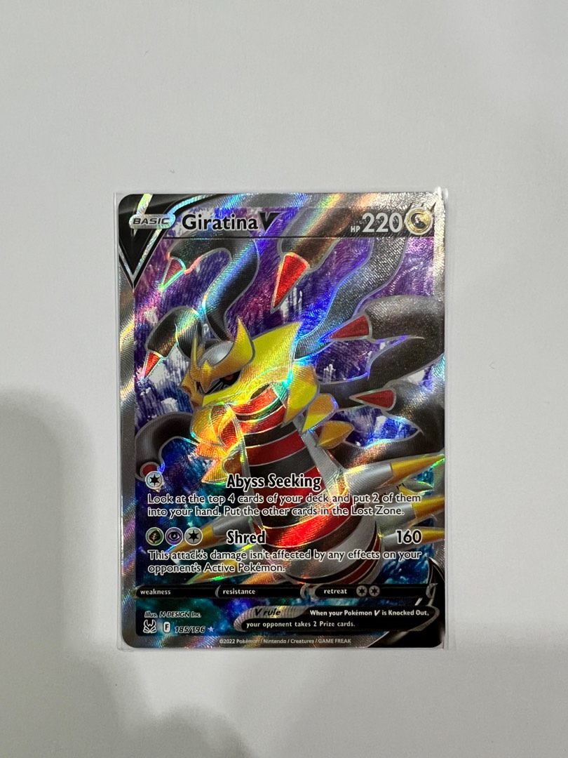 GIRATINA V 185/196 Full Art Ultra Rare Lost Origin Pokemon Card