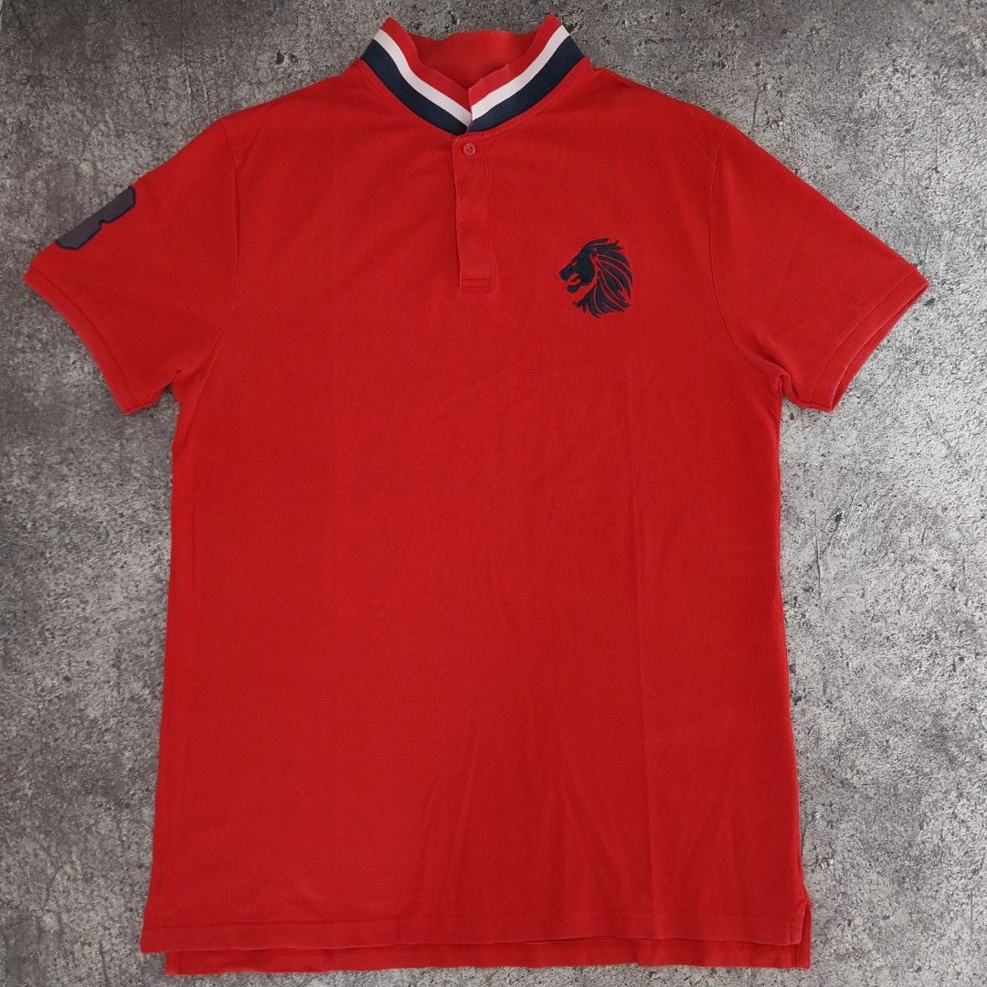 3D Lion Embroidery Short-sleeve Polo Shirt | GIORDANO Online Store