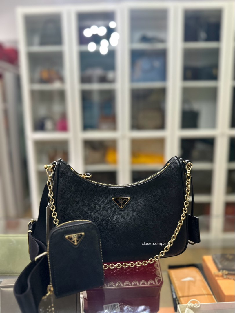 Prada Bluette Saffiano Lux Leather Bandoliera Crossbody Bag