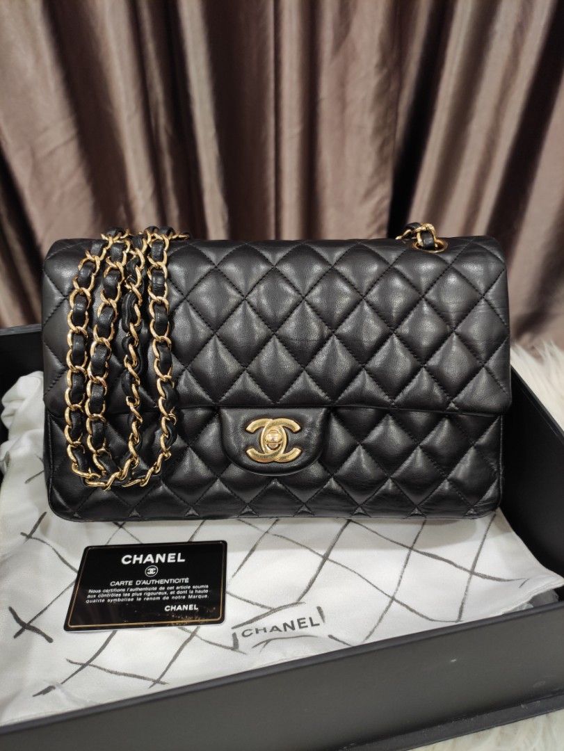 Pre-owned Chanel Classic Small Double Flap GHW Lambskin Shoulder Bag