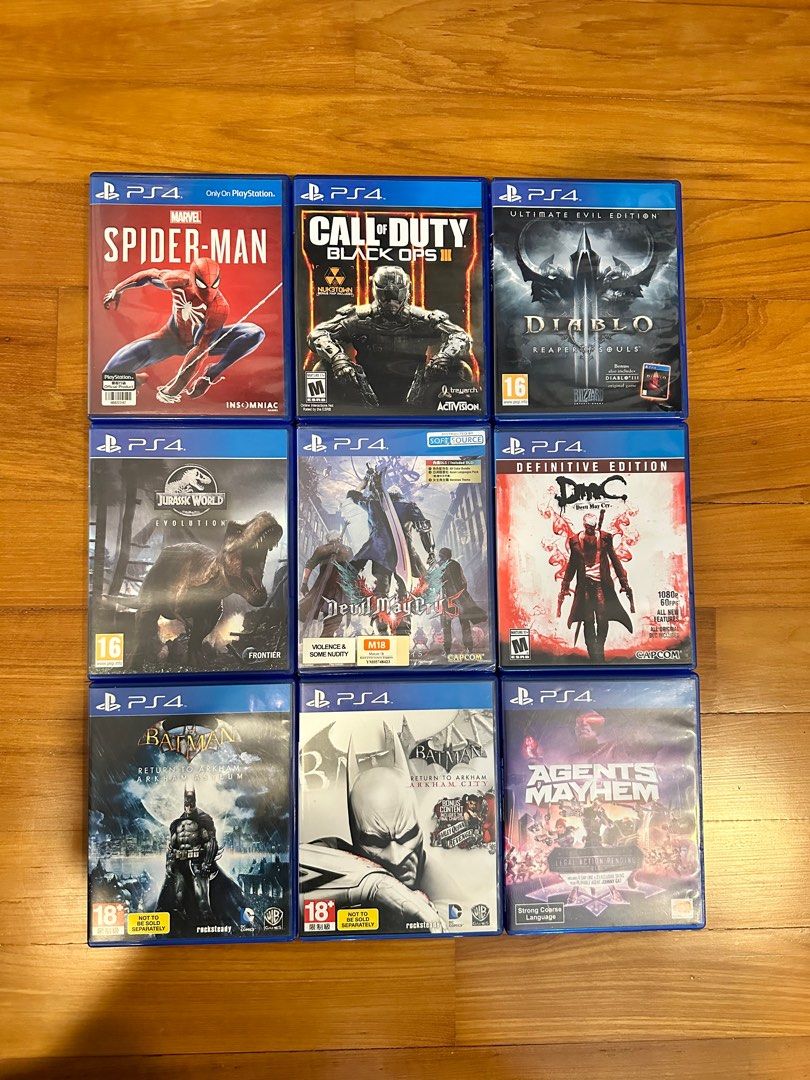 Playstation PS4 Game Lot Plants Vs Zombies Overwatch Call Of Duty Spiderman