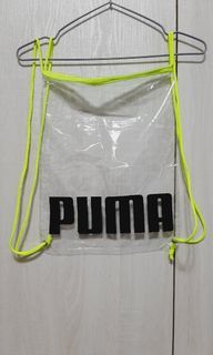 正版潮版puma透明瑩光黃背帶背包