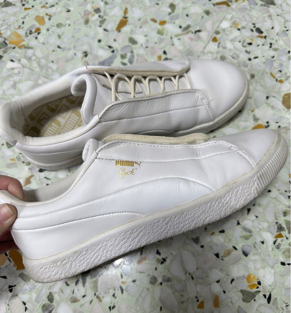 Puma Clyde Leather Shoes Women s Fashion Footwear Sneakers on