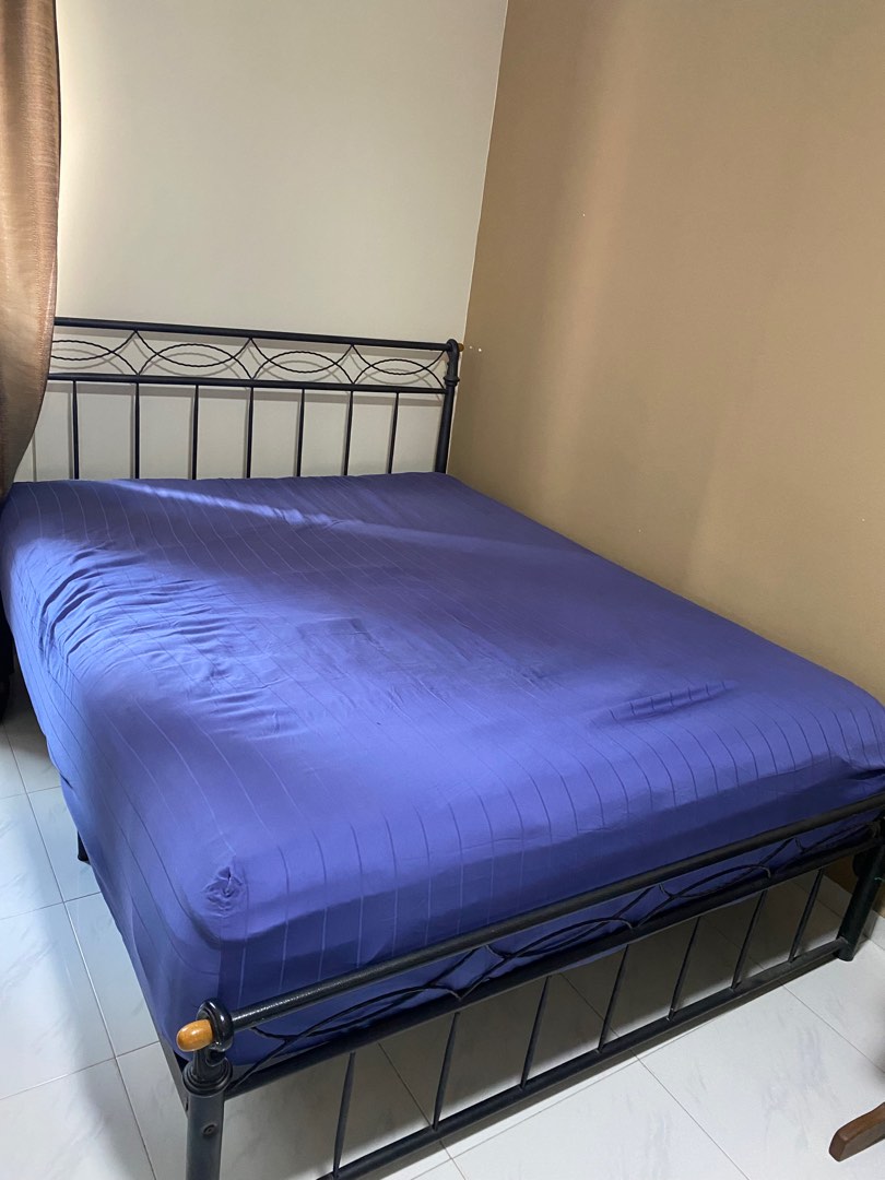 Queen Size Bed Frame and Mattress inclusive, Furniture & Home Living