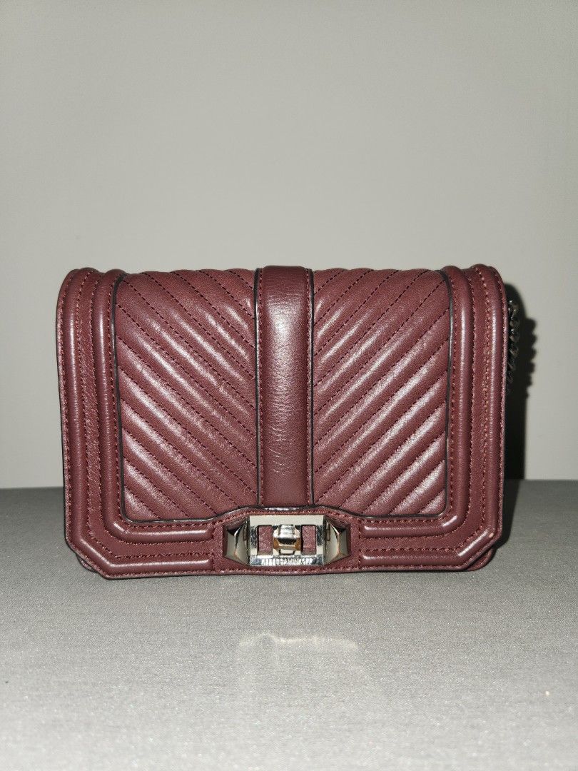 Rebecca minkoff love small sales chevron quilted leather crossbody