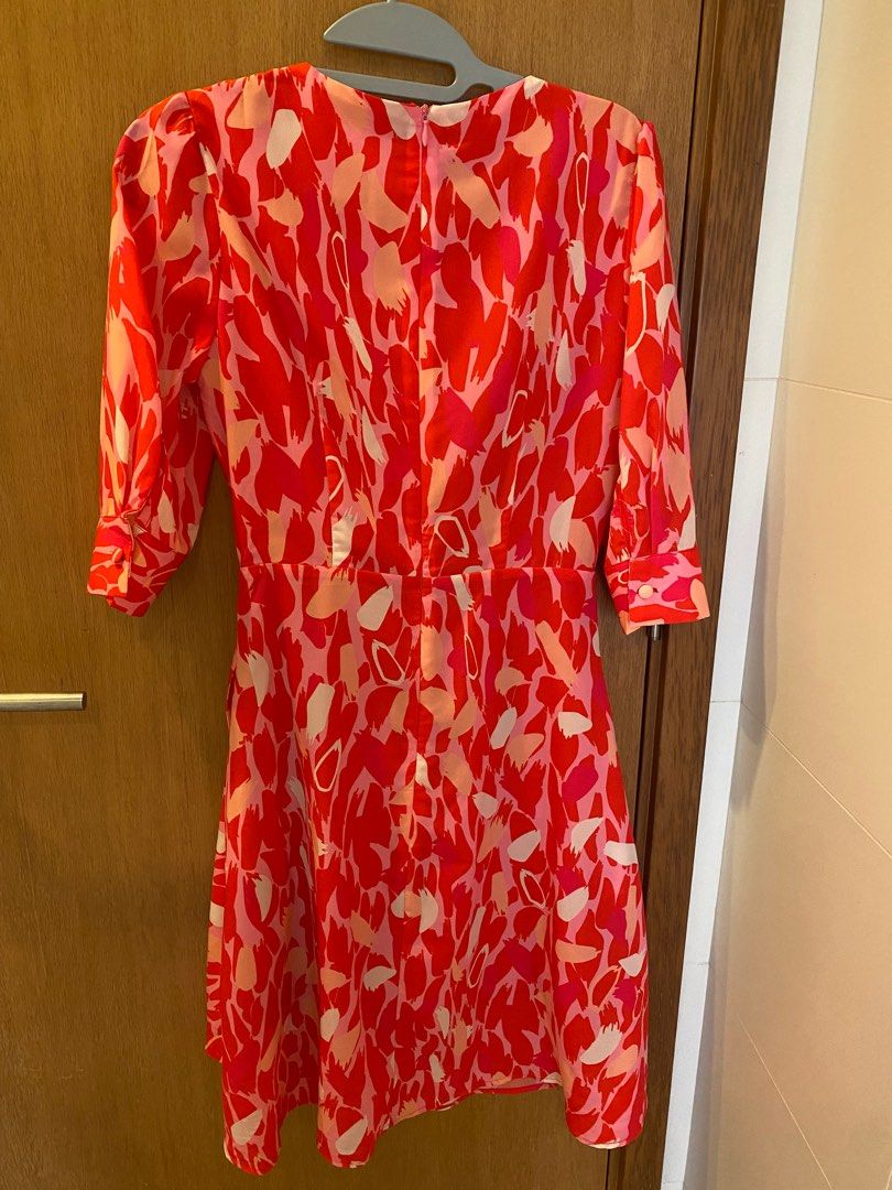 Red Floral Silk Dress Women s Fashion Dresses Sets Dresses on