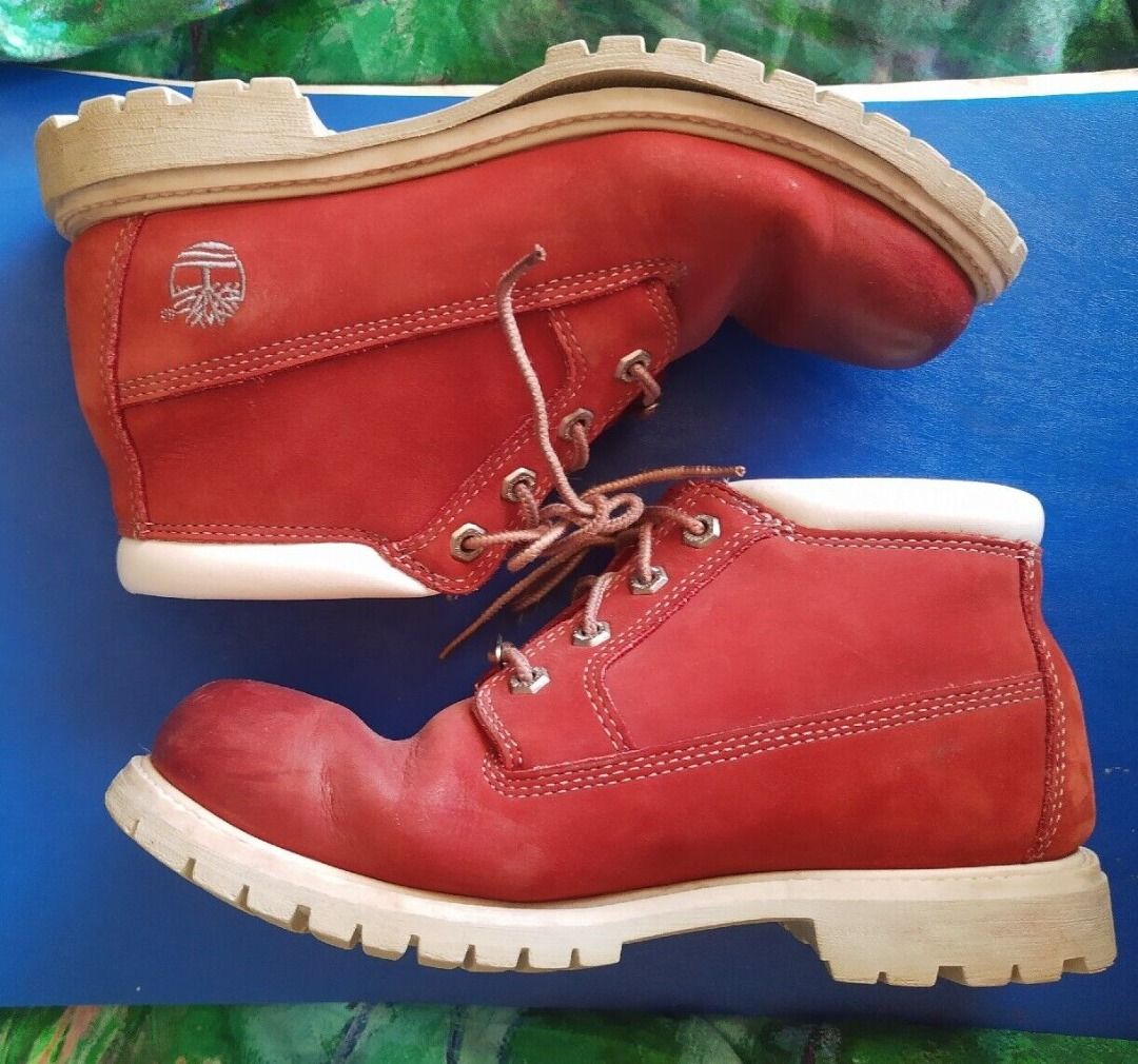 Timberland red leather boots shop