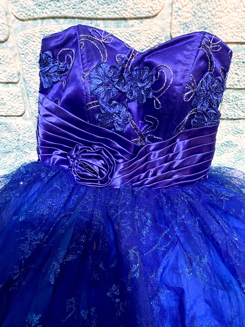 ROYAL BLUE COCKTAIL GOWN (CRISSCROSS BACK), Women's Fashion, Dresses