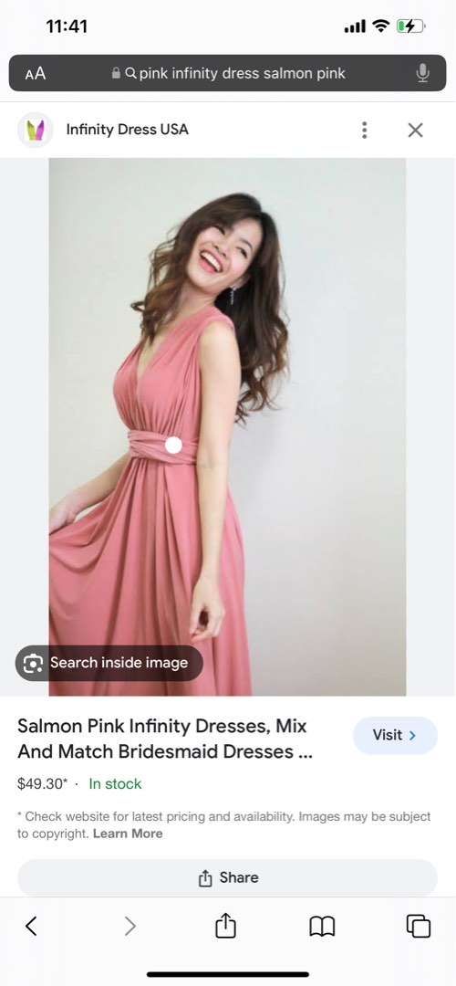Salmon Pink infinity Dress Women s Fashion Dresses Sets